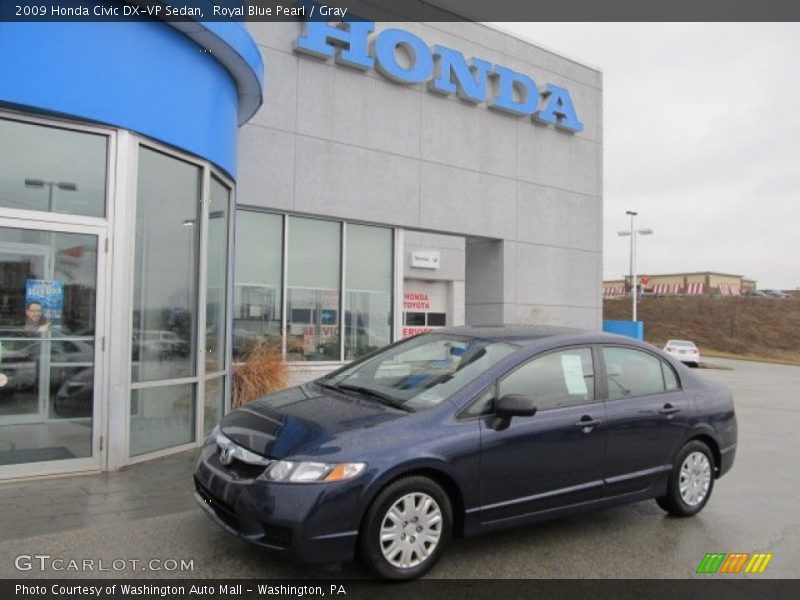 Royal Blue Pearl / Gray 2009 Honda Civic DX-VP Sedan