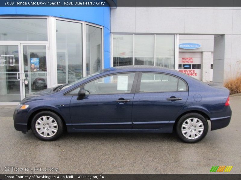 Royal Blue Pearl / Gray 2009 Honda Civic DX-VP Sedan