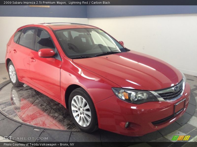 Lightning Red / Carbon Black 2009 Subaru Impreza 2.5i Premium Wagon