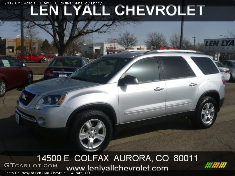 Quicksilver Metallic / Ebony 2012 GMC Acadia SLE AWD