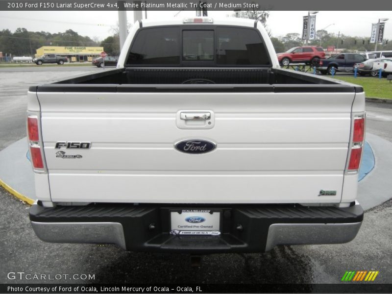 White Platinum Metallic Tri Coat / Medium Stone 2010 Ford F150 Lariat SuperCrew 4x4