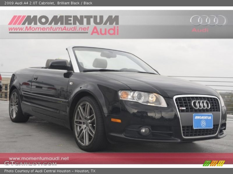 Brilliant Black / Black 2009 Audi A4 2.0T Cabriolet