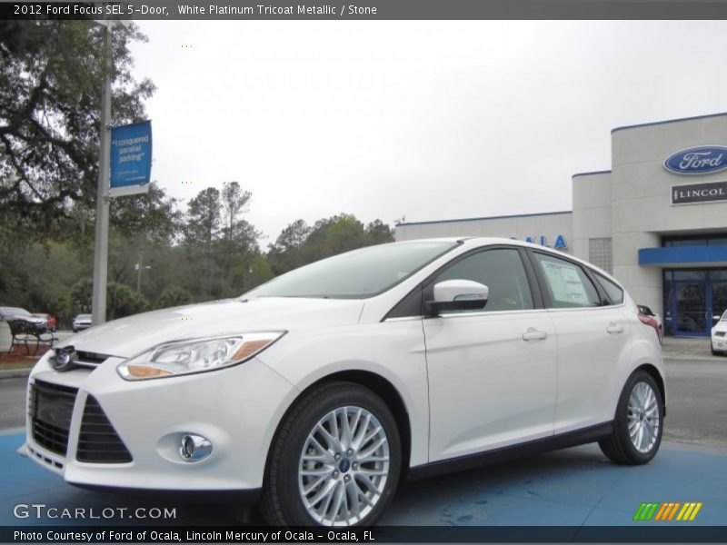 White Platinum Tricoat Metallic / Stone 2012 Ford Focus SEL 5-Door