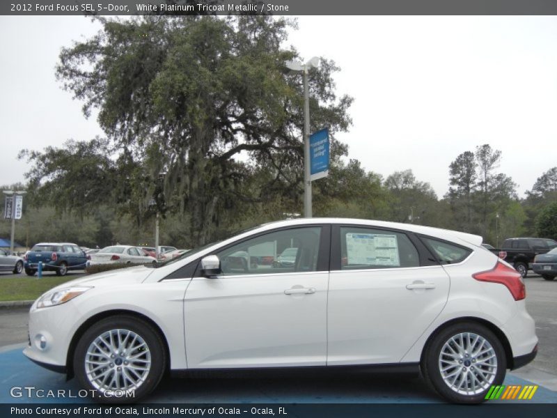 White Platinum Tricoat Metallic / Stone 2012 Ford Focus SEL 5-Door
