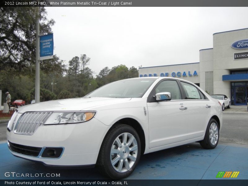 White Platinum Metallic Tri-Coat / Light Camel 2012 Lincoln MKZ FWD