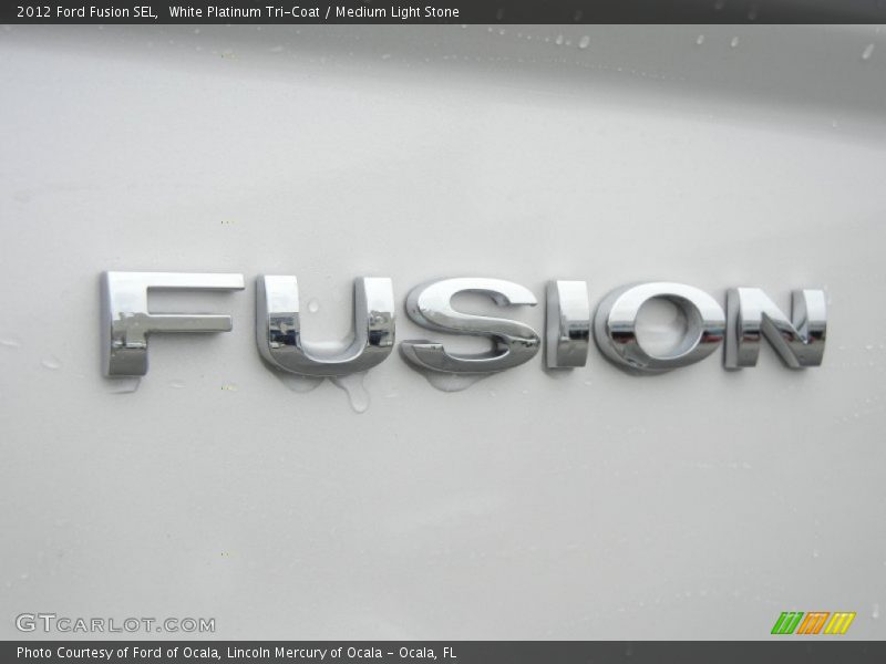 White Platinum Tri-Coat / Medium Light Stone 2012 Ford Fusion SEL