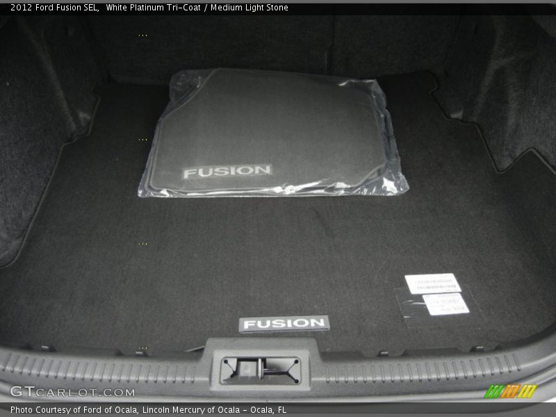 White Platinum Tri-Coat / Medium Light Stone 2012 Ford Fusion SEL