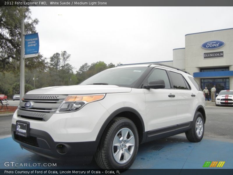 White Suede / Medium Light Stone 2012 Ford Explorer FWD