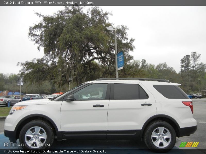 White Suede / Medium Light Stone 2012 Ford Explorer FWD