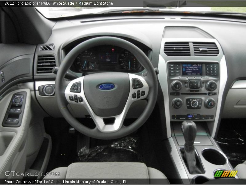 White Suede / Medium Light Stone 2012 Ford Explorer FWD