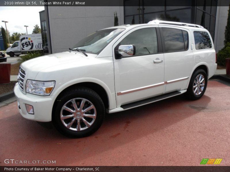 Tuscan White Pearl / Wheat 2010 Infiniti QX 56