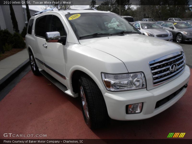 Tuscan White Pearl / Wheat 2010 Infiniti QX 56