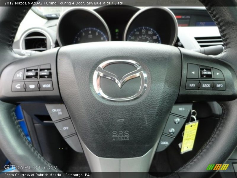 Sky Blue Mica / Black 2012 Mazda MAZDA3 i Grand Touring 4 Door