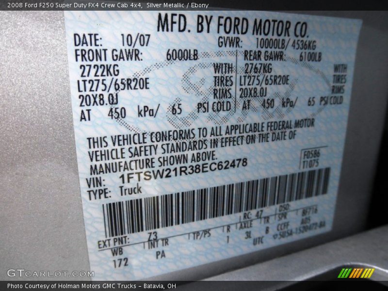 Silver Metallic / Ebony 2008 Ford F250 Super Duty FX4 Crew Cab 4x4
