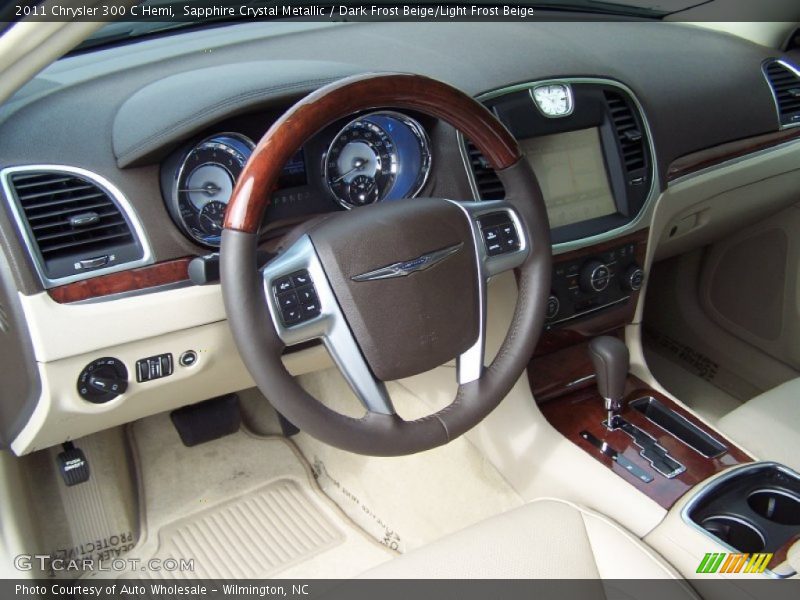 Sapphire Crystal Metallic / Dark Frost Beige/Light Frost Beige 2011 Chrysler 300 C Hemi