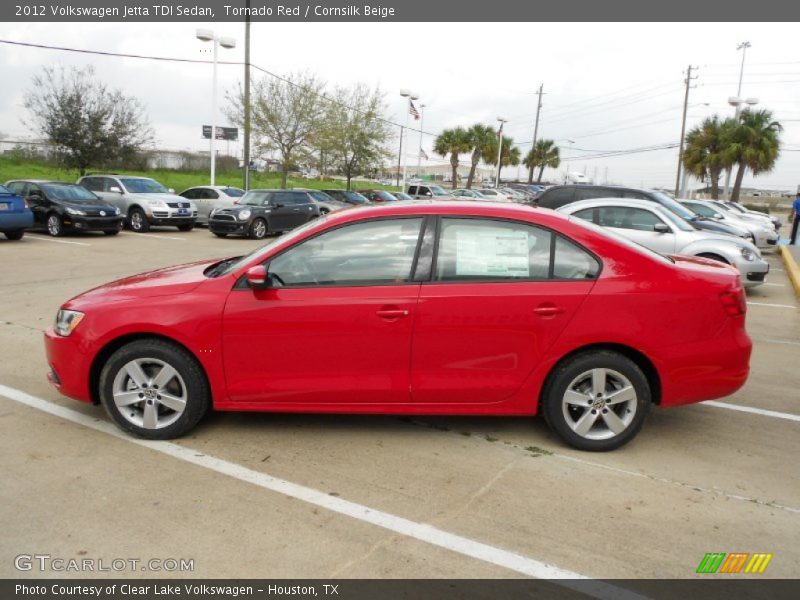 Tornado Red / Cornsilk Beige 2012 Volkswagen Jetta TDI Sedan