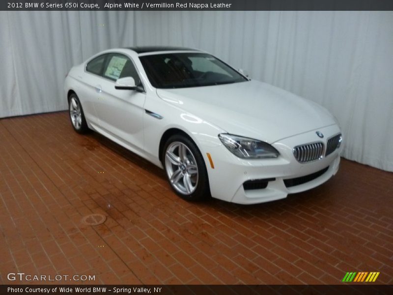 Alpine White / Vermillion Red Nappa Leather 2012 BMW 6 Series 650i Coupe