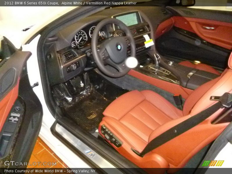 Alpine White / Vermillion Red Nappa Leather 2012 BMW 6 Series 650i Coupe