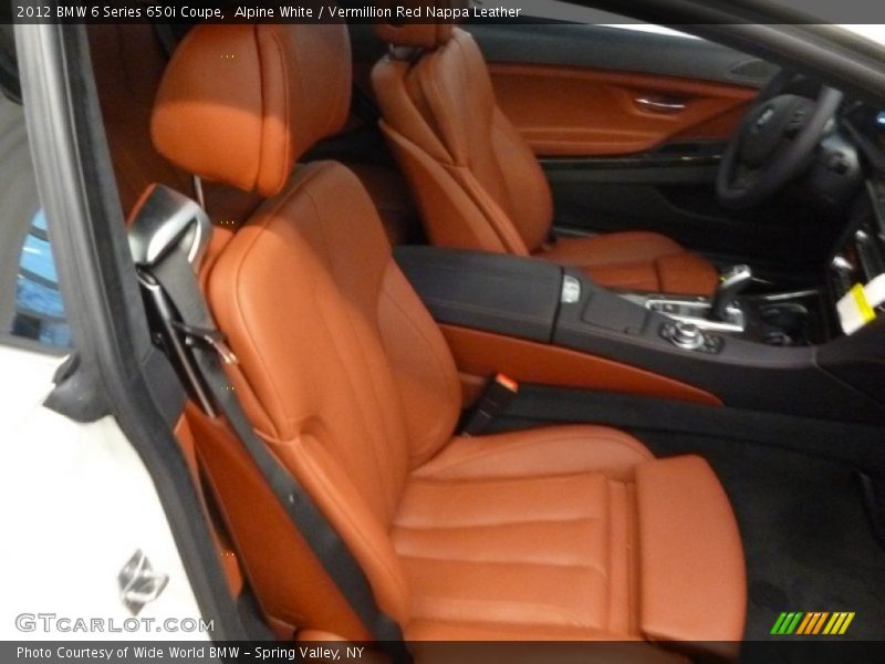 Alpine White / Vermillion Red Nappa Leather 2012 BMW 6 Series 650i Coupe