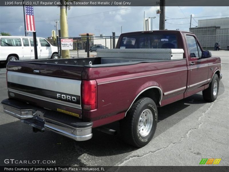Dark Toreador Red Metallic / Opal Grey 1996 Ford F150 XLT Regular Cab