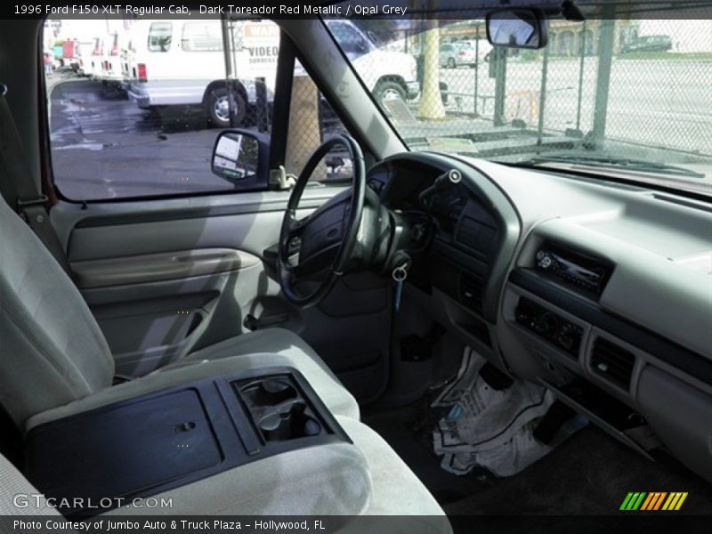 Dark Toreador Red Metallic / Opal Grey 1996 Ford F150 XLT Regular Cab