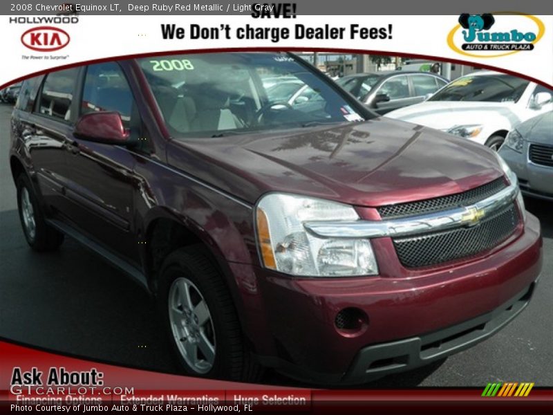 Deep Ruby Red Metallic / Light Gray 2008 Chevrolet Equinox LT