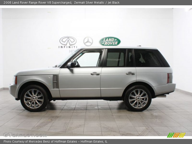 Zermatt Silver Metallic / Jet Black 2008 Land Rover Range Rover V8 Supercharged