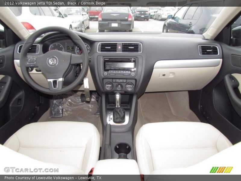 Black / Cornsilk Beige 2012 Volkswagen Jetta TDI Sedan