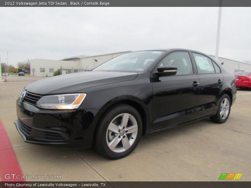 Black / Cornsilk Beige 2012 Volkswagen Jetta TDI Sedan