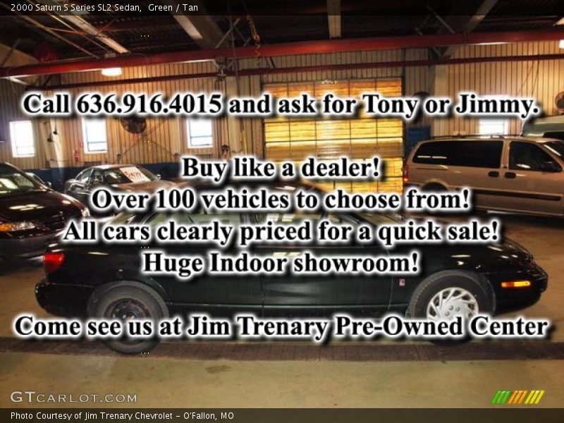 Green / Tan 2000 Saturn S Series SL2 Sedan