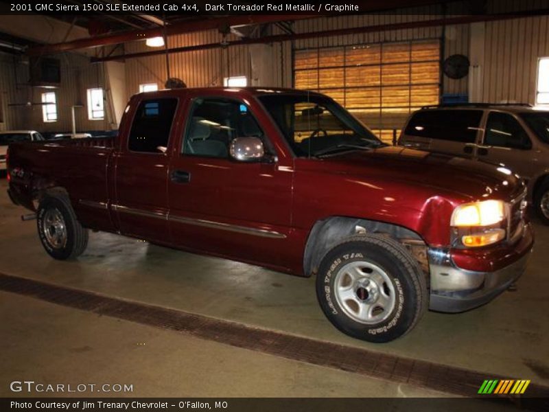 Dark Toreador Red Metallic / Graphite 2001 GMC Sierra 1500 SLE Extended Cab 4x4