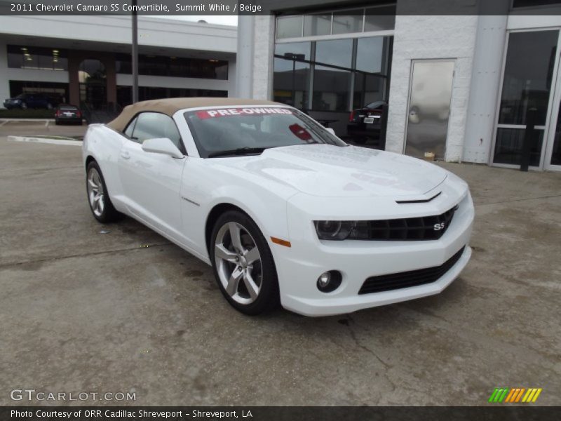 Summit White / Beige 2011 Chevrolet Camaro SS Convertible