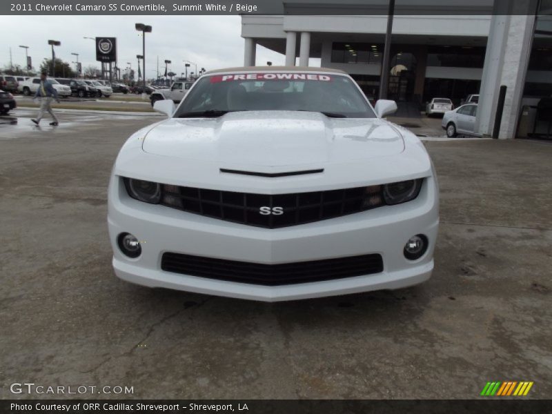 Summit White / Beige 2011 Chevrolet Camaro SS Convertible