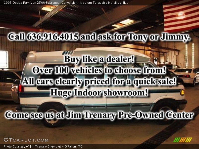 Medium Turquoise Metallic / Blue 1995 Dodge Ram Van 2500 Passenger Conversion