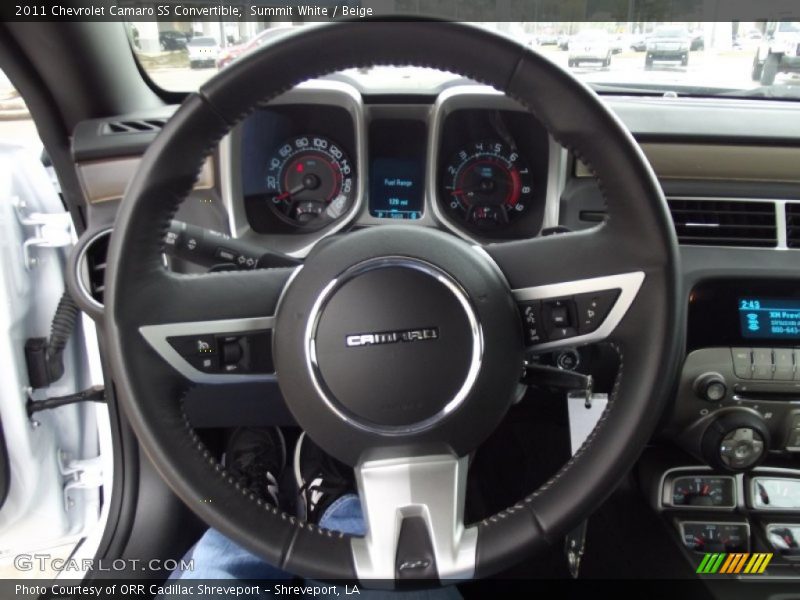 Summit White / Beige 2011 Chevrolet Camaro SS Convertible