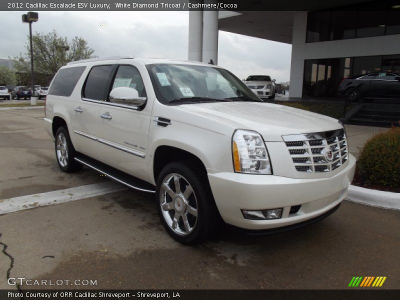 White Diamond Tricoat / Cashmere/Cocoa 2012 Cadillac Escalade ESV Luxury