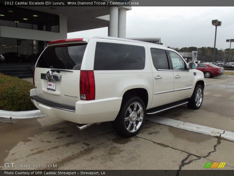 White Diamond Tricoat / Cashmere/Cocoa 2012 Cadillac Escalade ESV Luxury