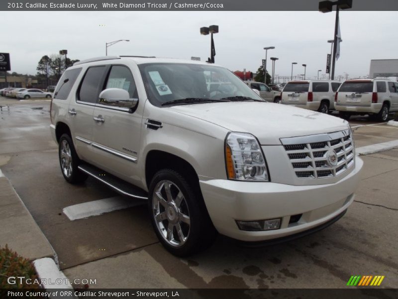 White Diamond Tricoat / Cashmere/Cocoa 2012 Cadillac Escalade Luxury