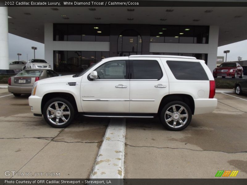 White Diamond Tricoat / Cashmere/Cocoa 2012 Cadillac Escalade Luxury