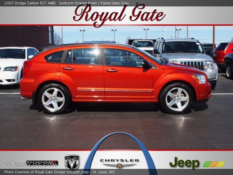 Sunburst Orange Pearl / Pastel Slate Gray 2007 Dodge Caliber R/T AWD