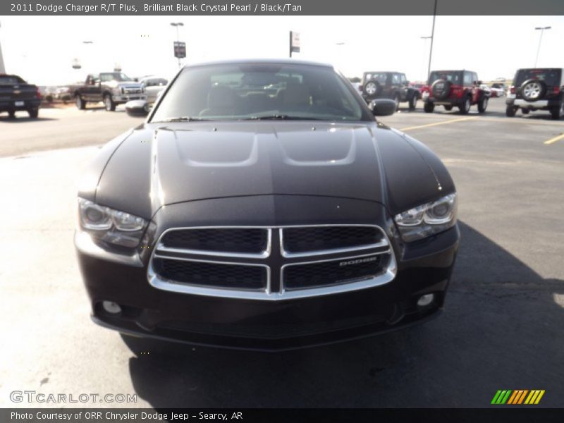 Brilliant Black Crystal Pearl / Black/Tan 2011 Dodge Charger R/T Plus
