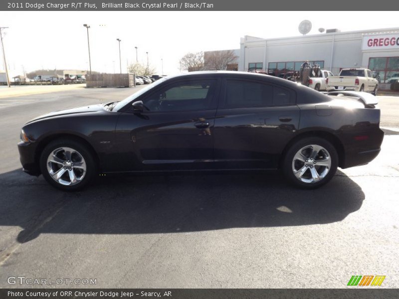 Brilliant Black Crystal Pearl / Black/Tan 2011 Dodge Charger R/T Plus