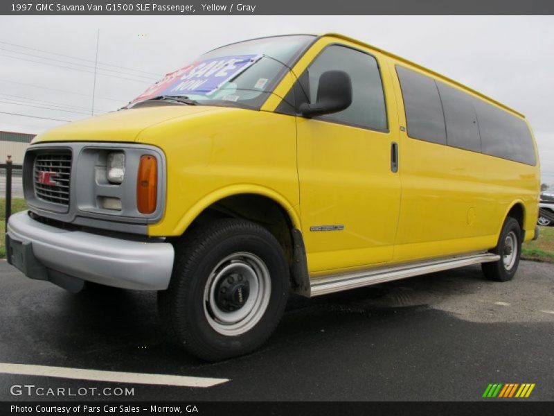 Yellow / Gray 1997 GMC Savana Van G1500 SLE Passenger