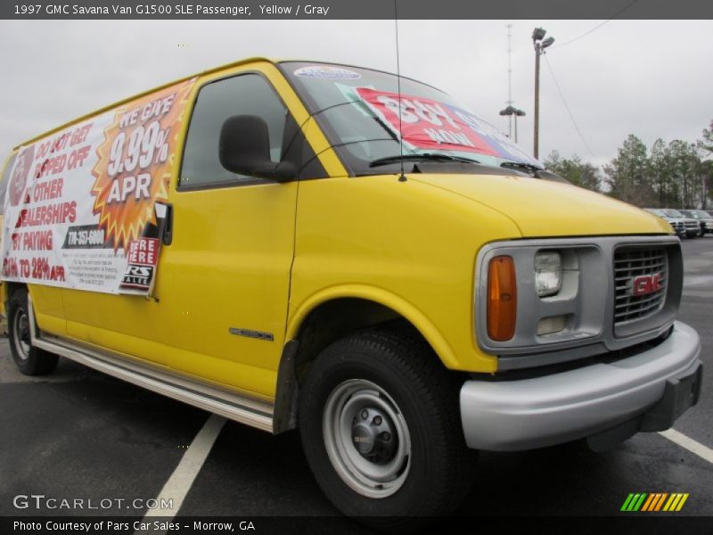 Yellow / Gray 1997 GMC Savana Van G1500 SLE Passenger