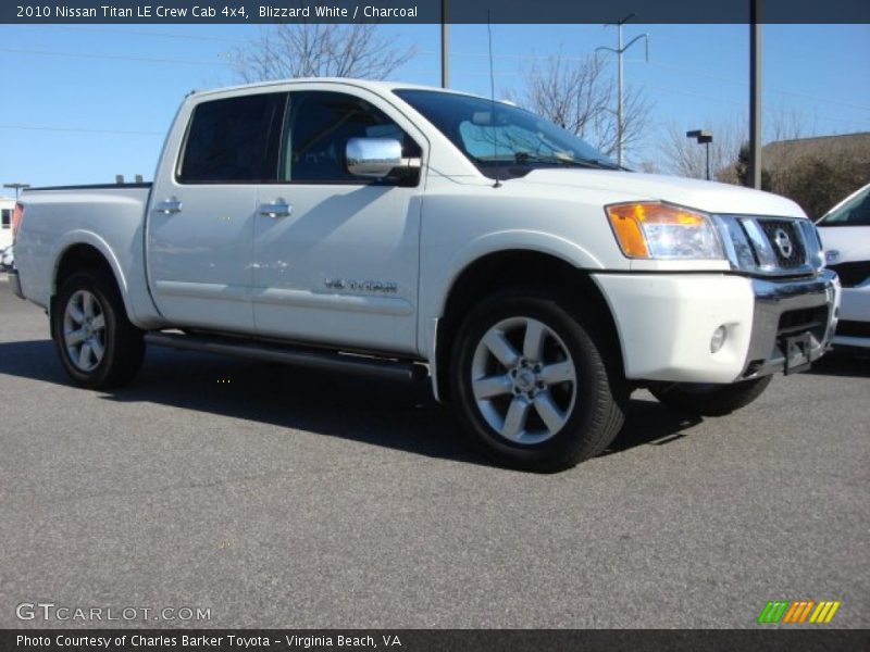 Blizzard White / Charcoal 2010 Nissan Titan LE Crew Cab 4x4