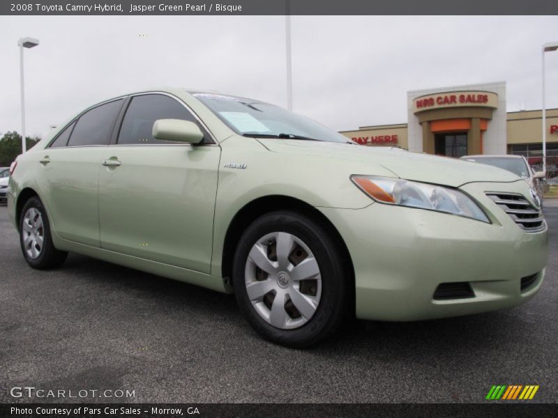 Jasper Green Pearl / Bisque 2008 Toyota Camry Hybrid