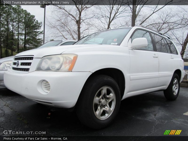 Super White / Ivory 2003 Toyota Highlander I4