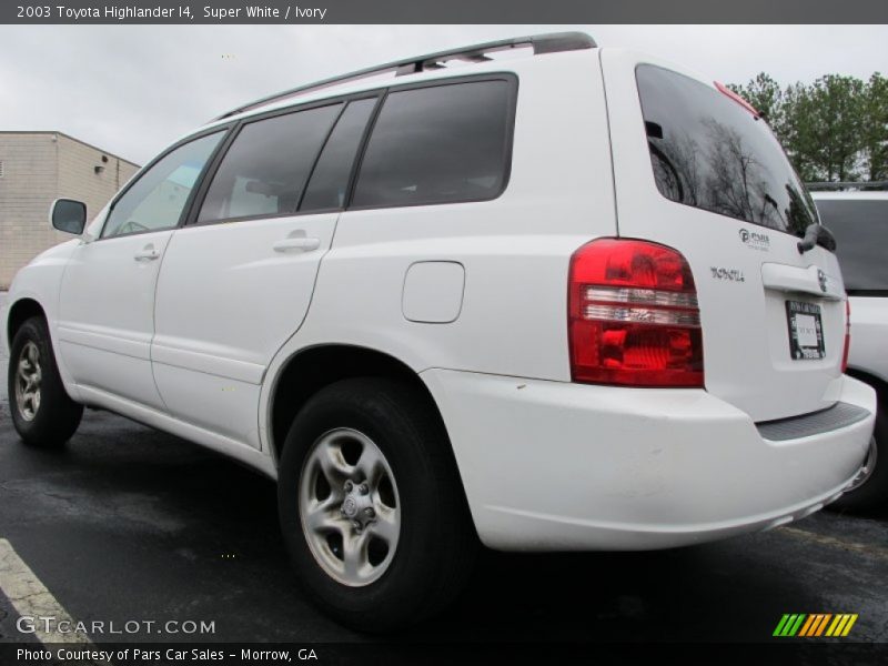 Super White / Ivory 2003 Toyota Highlander I4