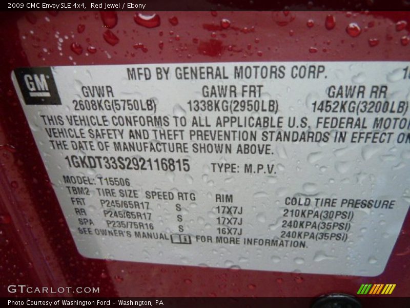 Red Jewel / Ebony 2009 GMC Envoy SLE 4x4