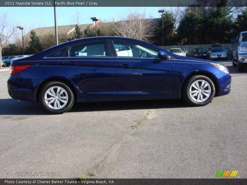 Pacific Blue Pearl / Gray 2011 Hyundai Sonata GLS